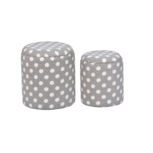 Fabric Round Ottoman - 15.9'', Set of 2, Timeless Elegance for Modern Spaces