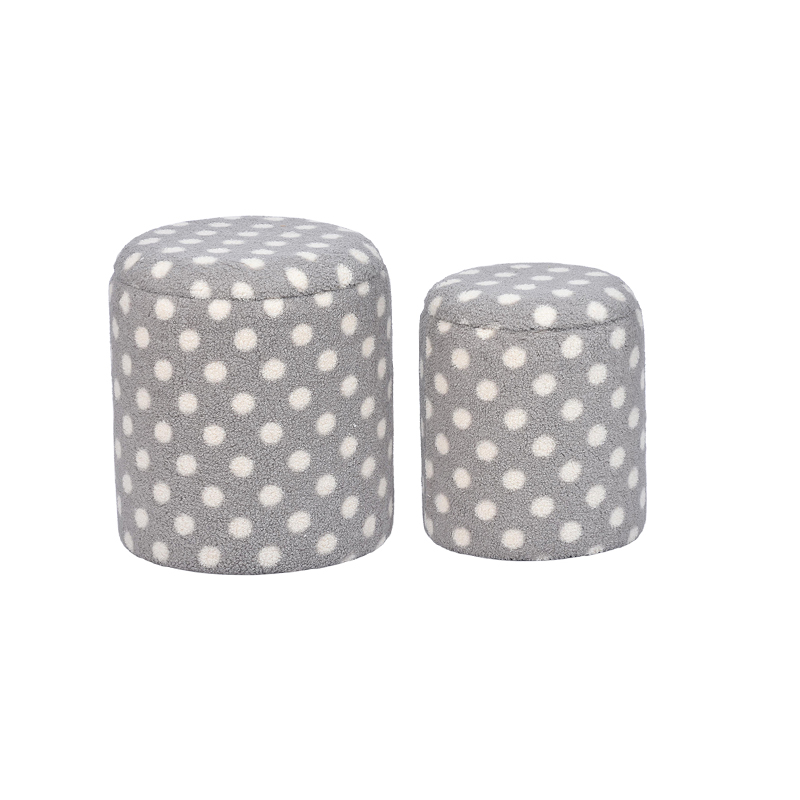 Fabric Round Ottoman - 15.9'', Set of 2, Timeless Elegance for Modern Spaces