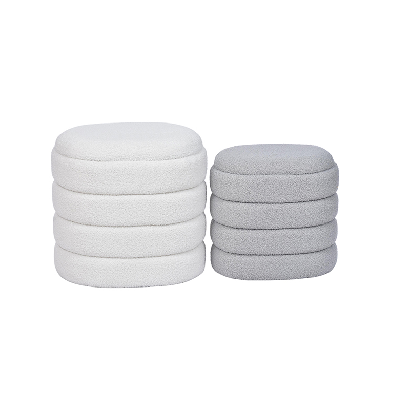 19.3‘’ Oval Pouf Ottoman – Modern Footstool & Seating Solution, Set of 2