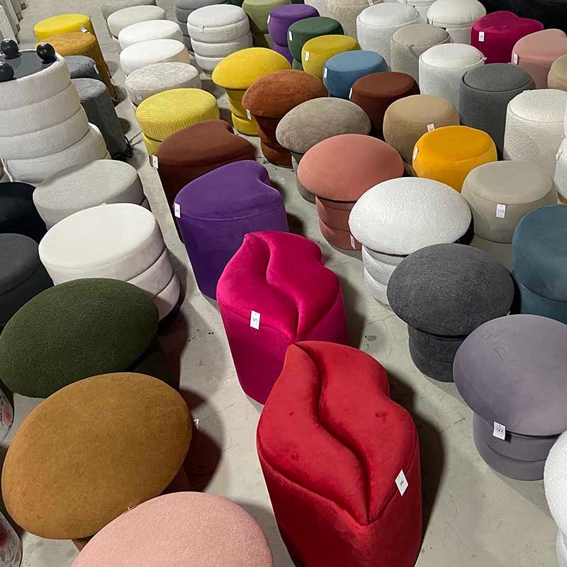 15'' Cute Heart Ottoman with Hidden Storage