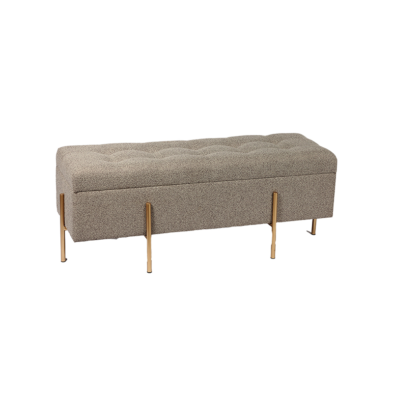 31.5'' Long Textile Bench with X-Shaped Iron Legs – Minimalist Design, Timeless Appeal