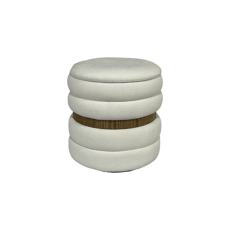 17.3'' Yellow Velvet Stackable Pouf – Elegant Comfort for Living Room or Bedroom