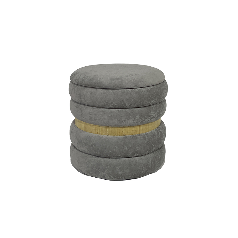 17.3'' Yellow Velvet Stackable Pouf – Elegant Comfort for Living Room or Bedroom