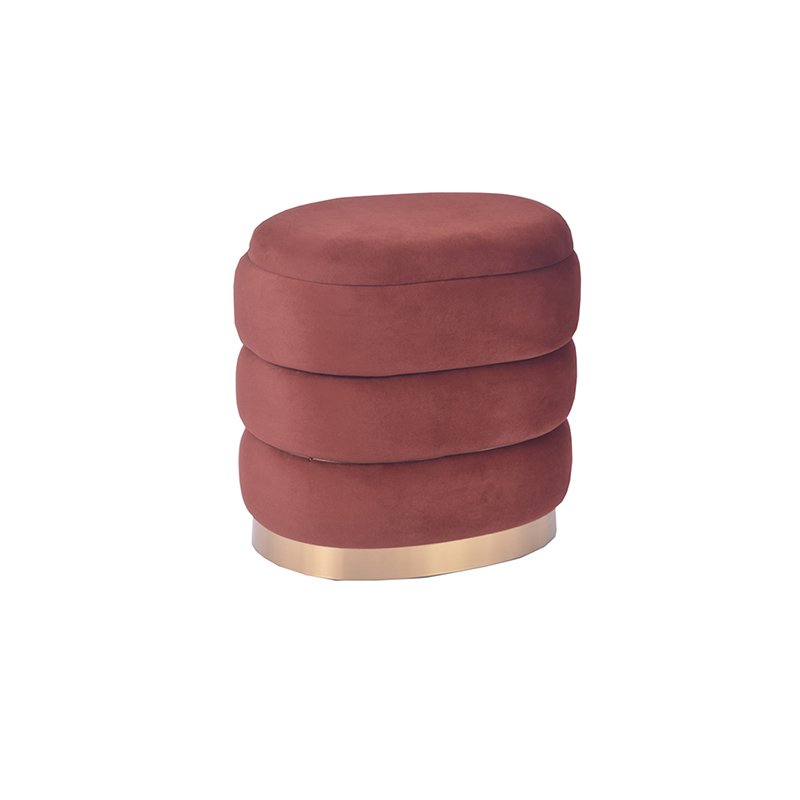 16'' Oval Storage Pouf in White Velvet – Perfect for Modern Bedrooms & Living Spaces