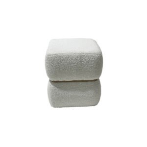 15.3'' Soft Hourglass Faux Fur Pouf - Feminine Touch for Bedroom Corners