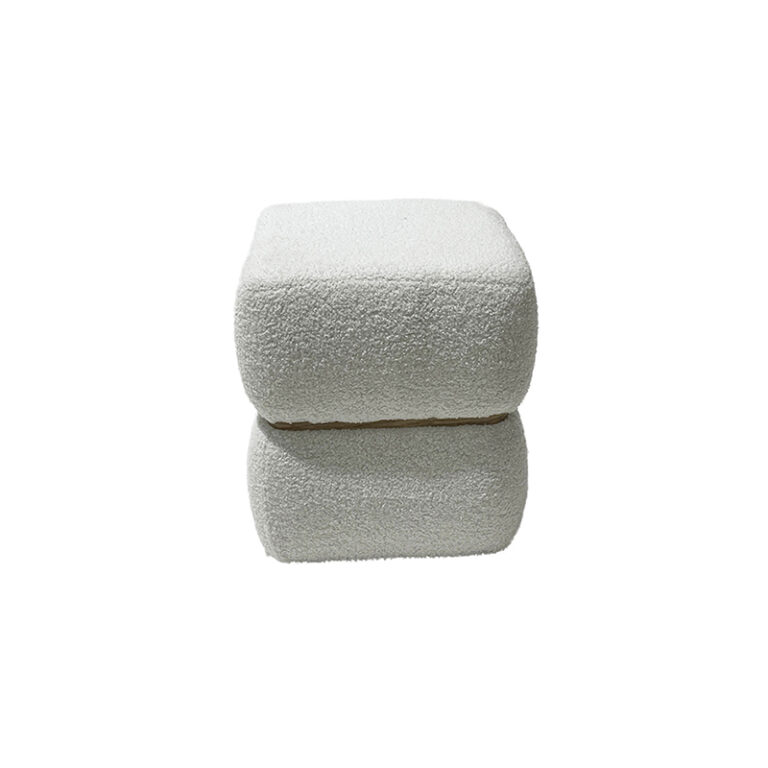 15.3'' Soft Hourglass Faux Fur Pouf - Feminine Touch for Bedroom Corners