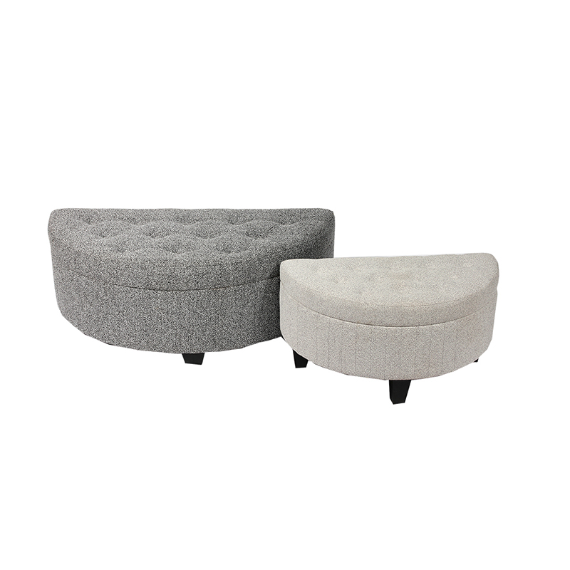 2 pieces Half-moon bench for bedroom - 48'', Cozy Seating with Hidden Space