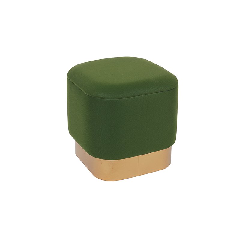 15 inch Grey Leather Square Ottoman Pouf with Storage