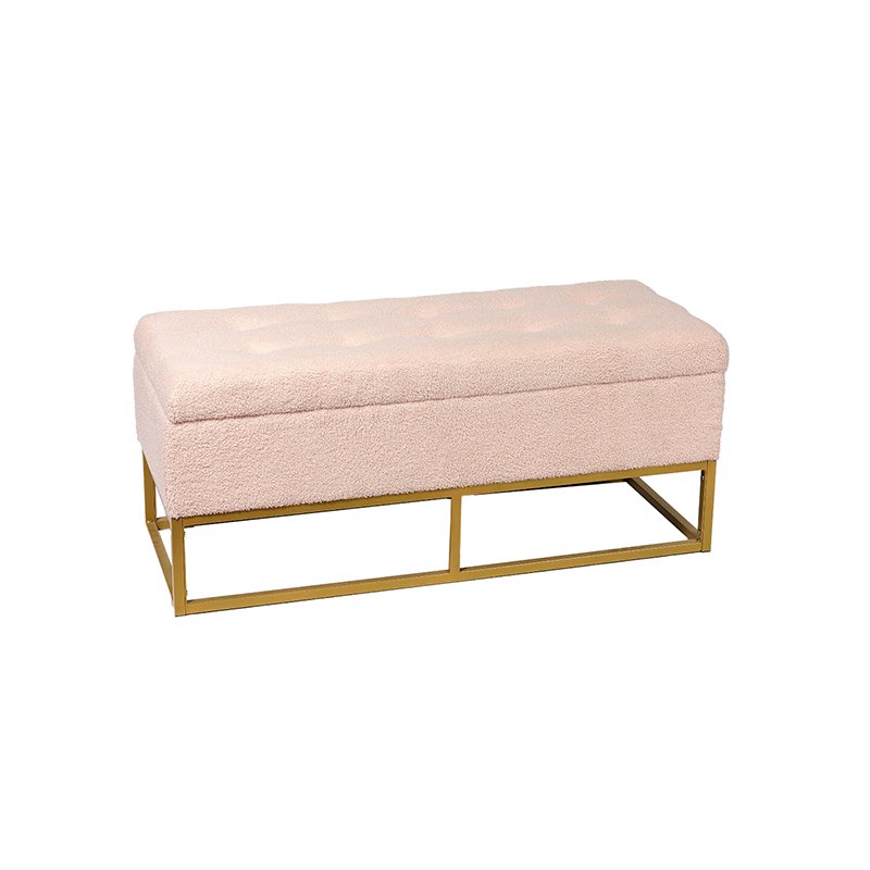 43.3'' Black Leather Cushioned Bench Storage with Tufts