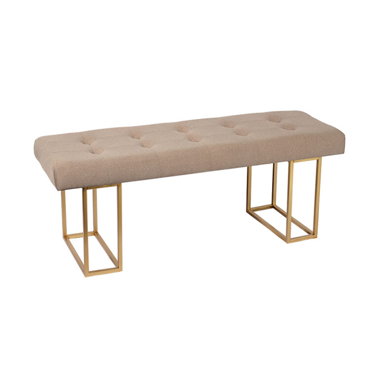 47.2'' Cloth-Covered Bench with Fabric Buttons– Comfortable Accent Seating for Any Room