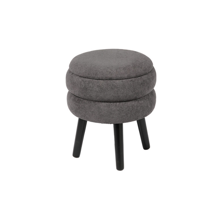 Wholesale 13.4'' Grey Velvet Storage Ottoman Footstool with Storage