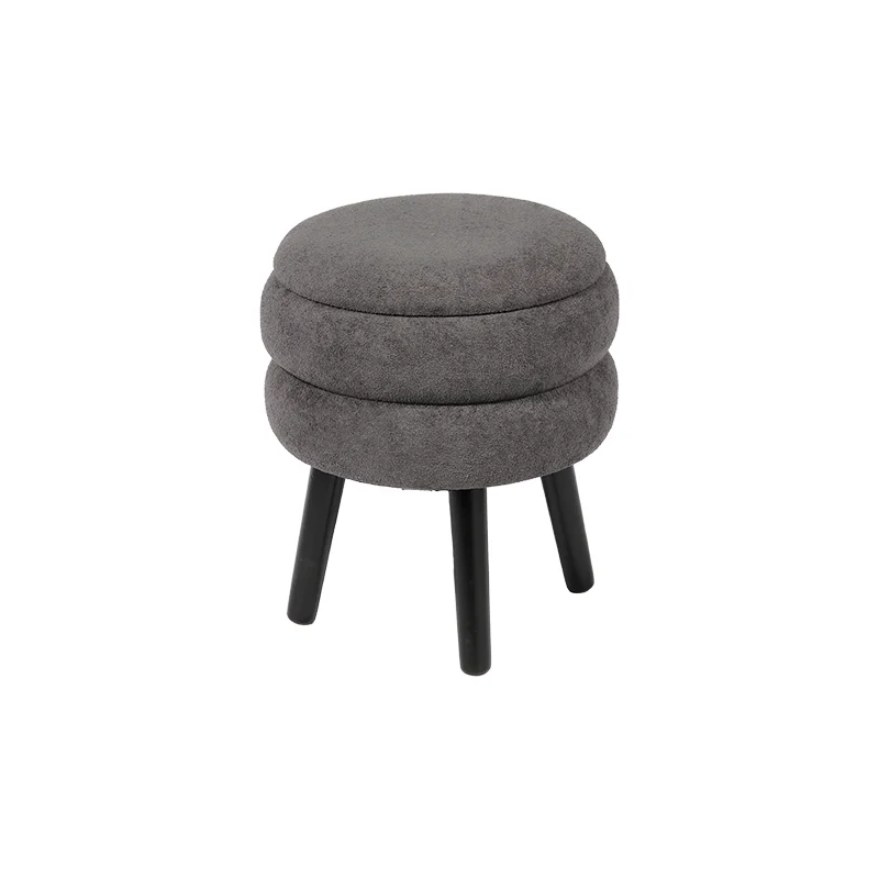 Wholesale 13.4'' Grey Velvet Storage Ottoman Footstool with Storage