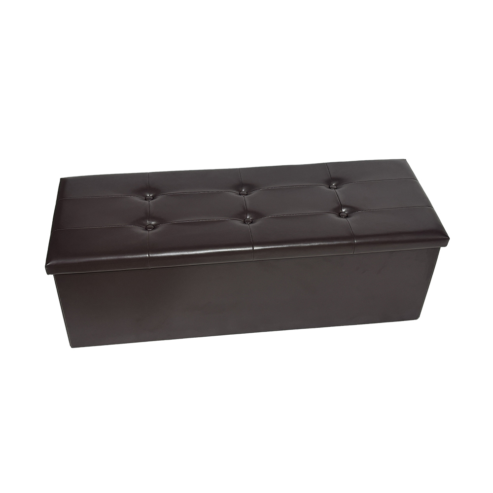 Wholesale 43'' Extra Long Brown Leather Bench with Storage