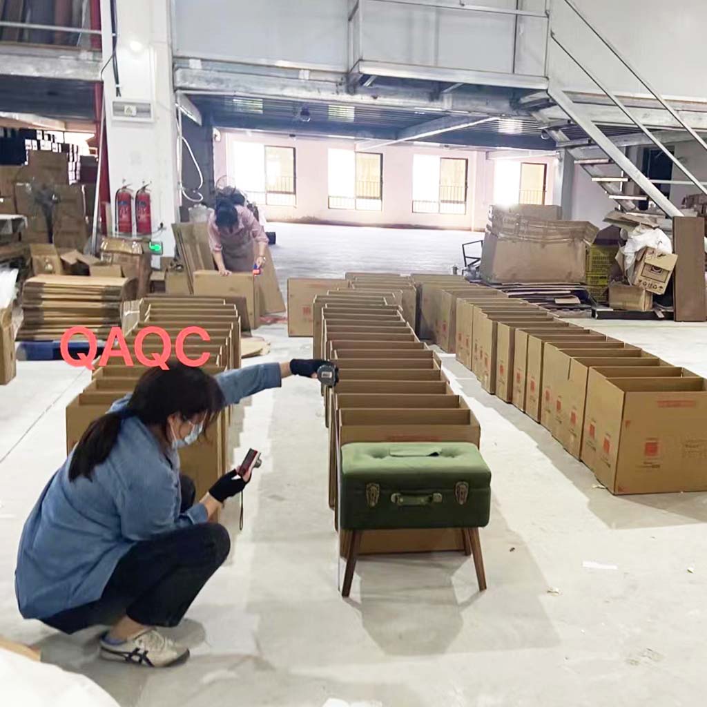 Custom Ottoman Stool Bronze Clasps Black Legs Wholesale Factory Free Samples