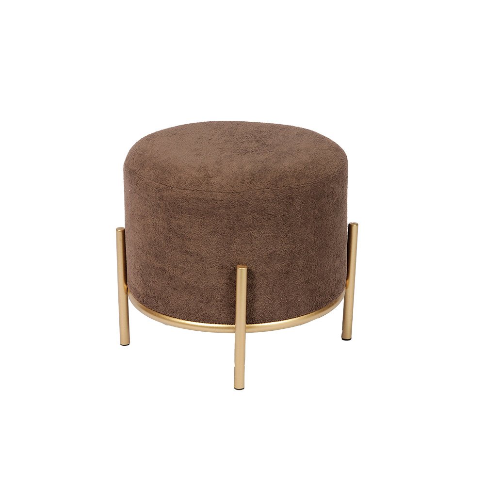 Wholesale 13.8'' Leopard Print Short Footstool Ottoman with Iron Frame