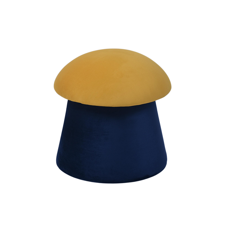 Wholesale 16''Red White Soft Upholstered Mushroom Ottoman Footstool with Storage
