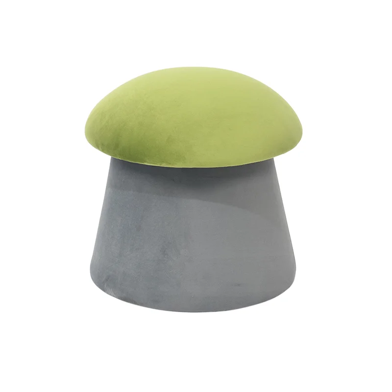 Wholesale 16''Red White Soft Upholstered Mushroom Ottoman Footstool with Storage