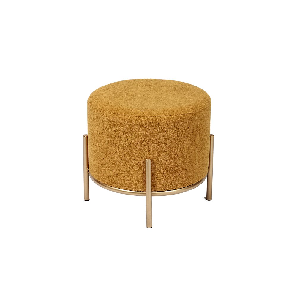 Wholesale 13.8'' Leopard Print Short Footstool Ottoman with Iron Frame