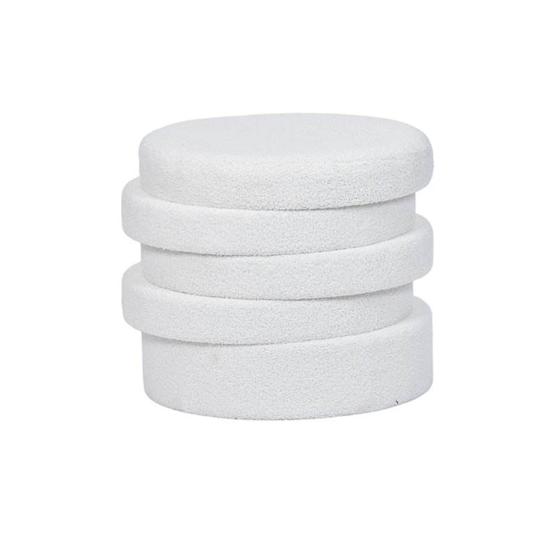 Custom 20.5'' Wide Circular Boucle Ottoman Pouf