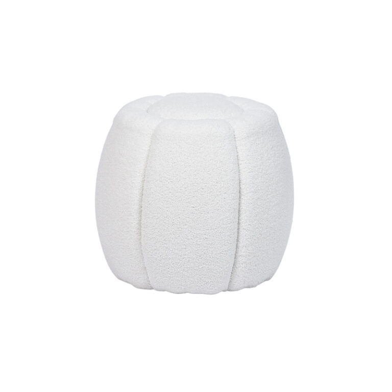 Wholesale 18.5'' White Boucle Flower Pumpkin Pouf Cloud Ottoman Footstool