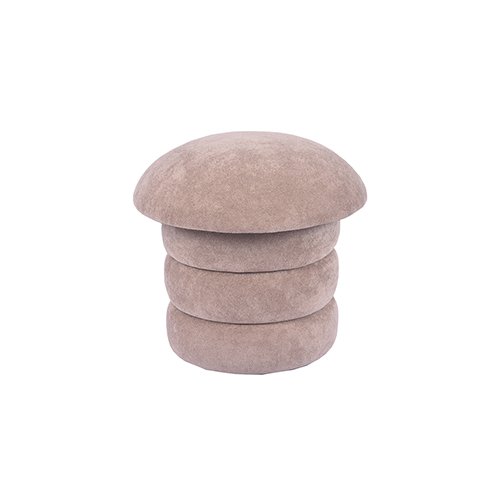 Pouffe with Storage in 17.7'' Mushroom Upholstered Pink