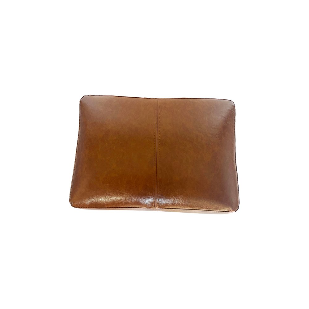20‘’ Mid-Century Sofa Set Light Brown Leather Ottoman Footstool