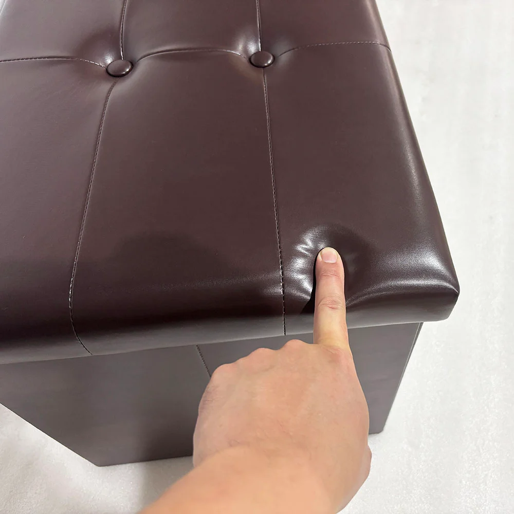Wholesale 43'' Extra Long Brown Leather Bench with Storage