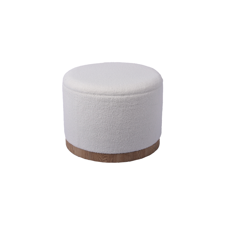24 Inches Large Circle Ottoman Furniture with Storage and Lid