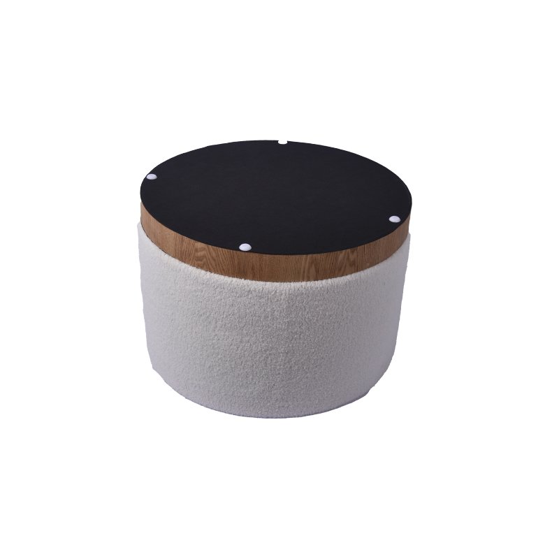24 Inches Large Circle Ottoman Furniture with Storage and Lid
