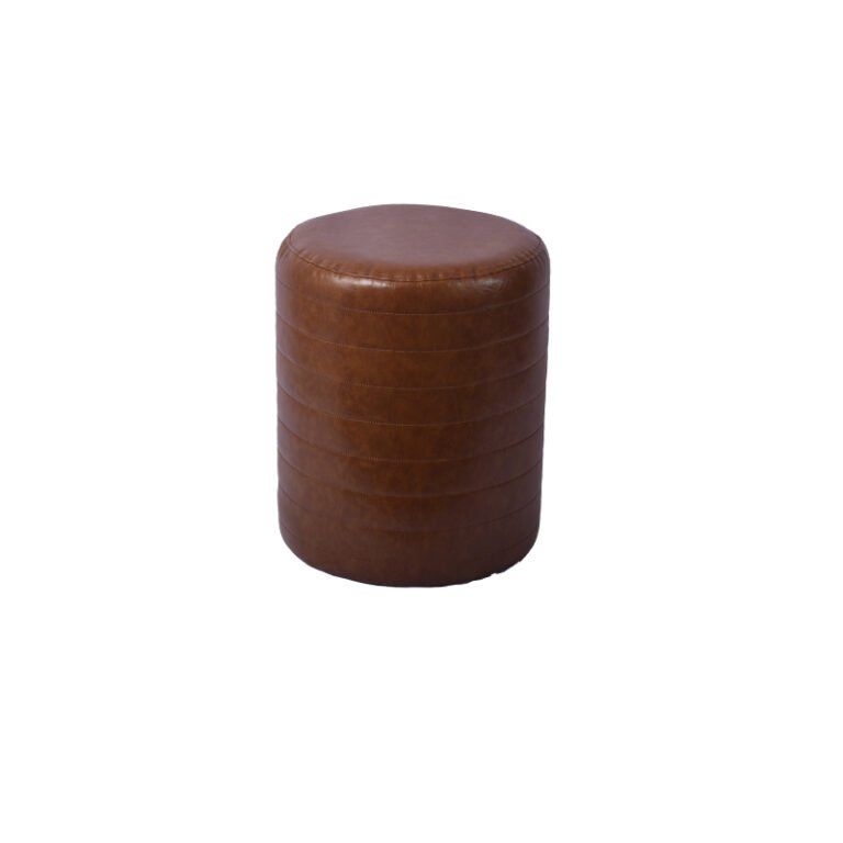 Customize Modern Indoor Furniture Round Leather Ottoman Pouf