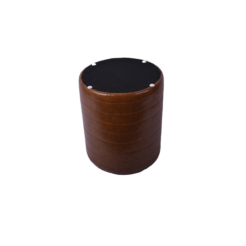 Customize Modern Indoor Furniture Round Leather Ottoman Pouf