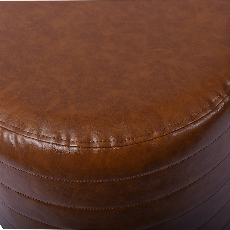 Customize Modern Indoor Furniture Round Leather Ottoman Pouf