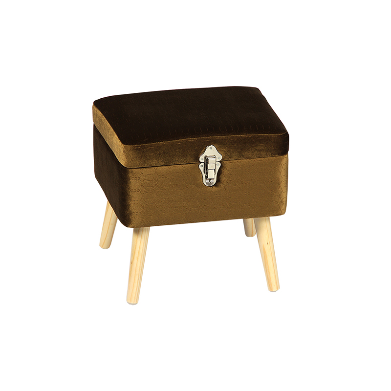 15.7'' Navy Upholstered Footstool with Storage Wholesale Factory Free Samples