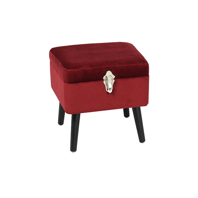 15.7'' Navy Upholstered Footstool with Storage Wholesale Factory Free Samples