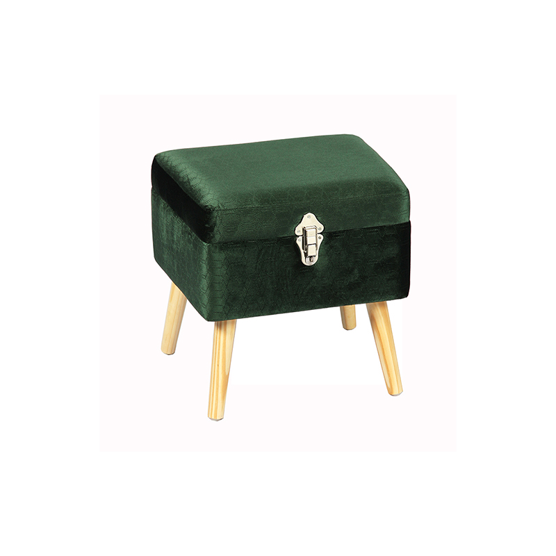 15.7'' Navy Upholstered Footstool with Storage Wholesale Factory Free Samples