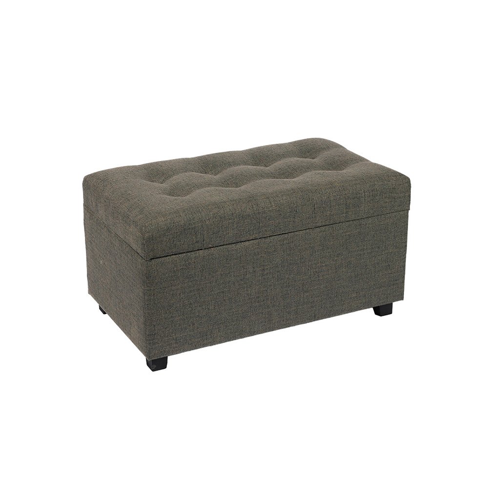 31.5'' Extra Large Grey Ottoman Storage Box with Lid