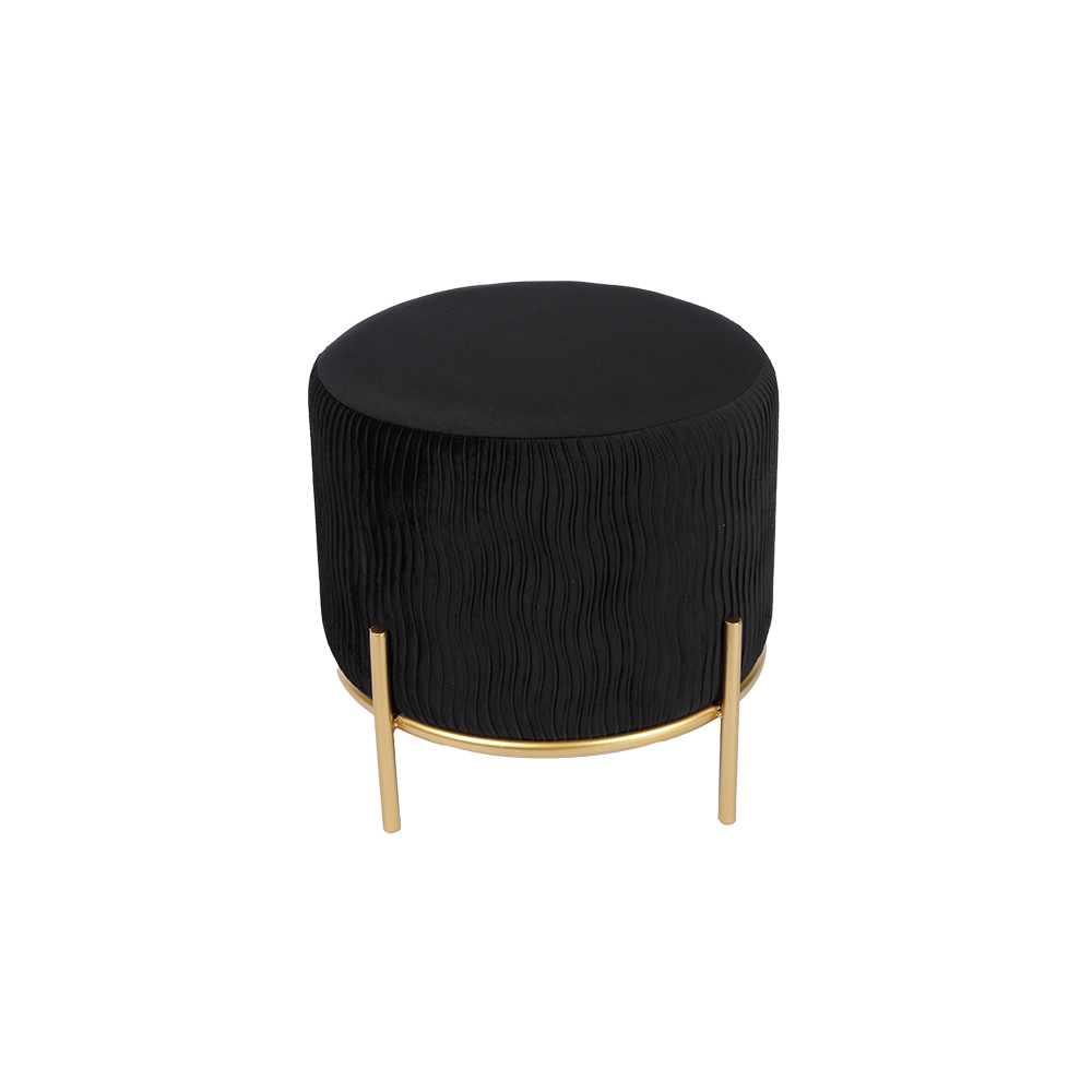 Wholesale 13.8'' Leopard Print Short Footstool Ottoman with Iron Frame