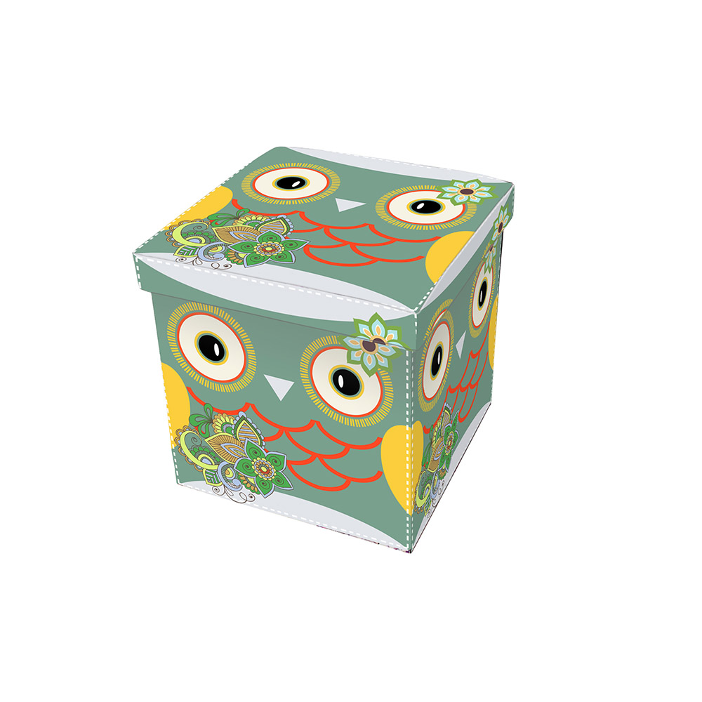 Custom 38cm Folding Leather Storage Footstool Manufacturer