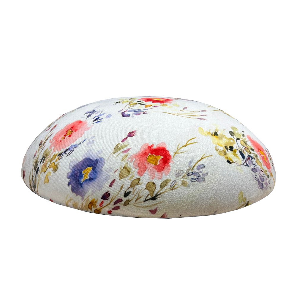 Custom 17.7'' Shoe Storage Ottoman Mushroom Shaped Ottoman Garden Printed Velvet