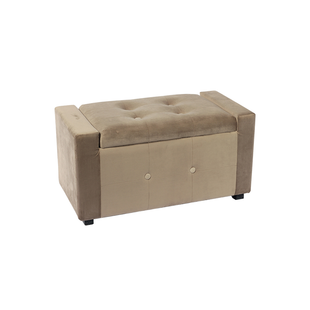 31.5'' Rectangle Orange Velvet Storage Seat Ottoman Bench