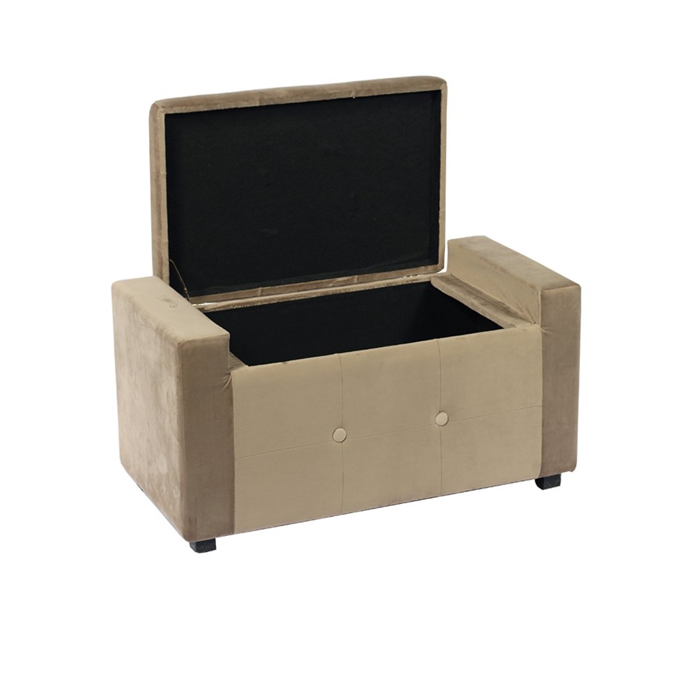 31.5'' Rectangle Orange Velvet Storage Seat Ottoman Bench