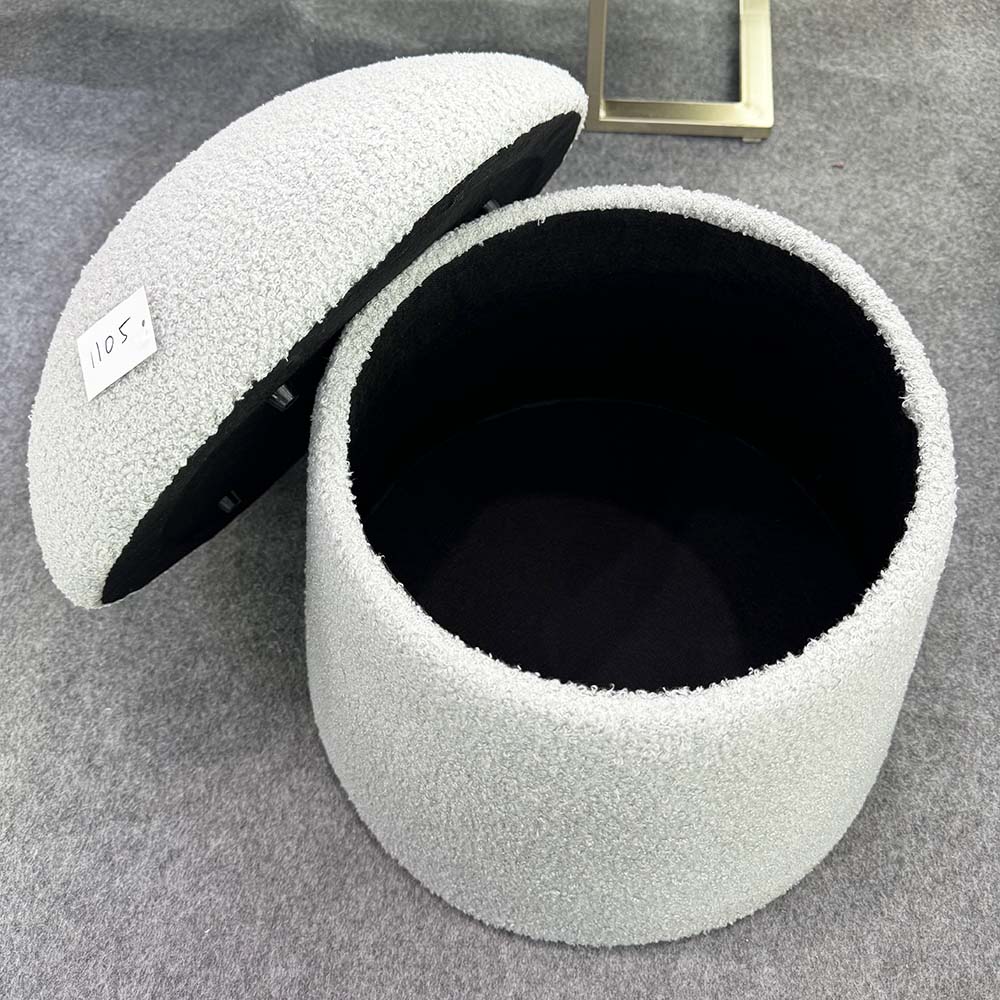 Pouffe with Storage in 17.7'' Mushroom Upholstered Pink