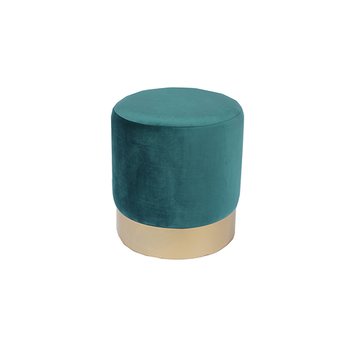 Wholesale 14.6'' Green Ottoman with Metal Base