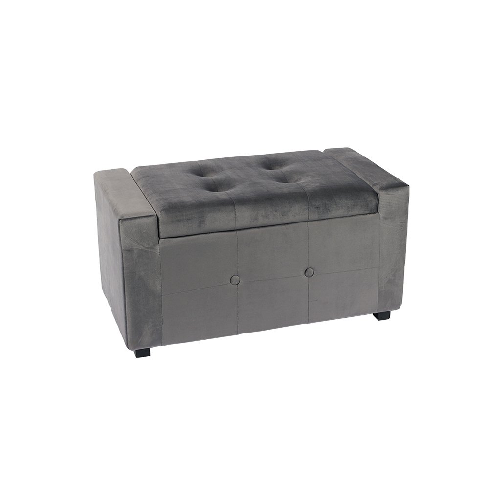 31.5'' Rectangle Orange Velvet Storage Seat Ottoman Bench