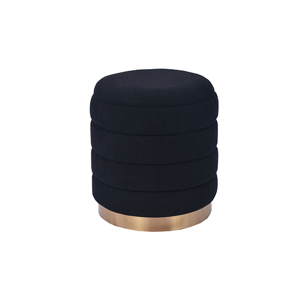 Black Ottoman with Gold Iron Base Custom Storage Ottoman Free Sample