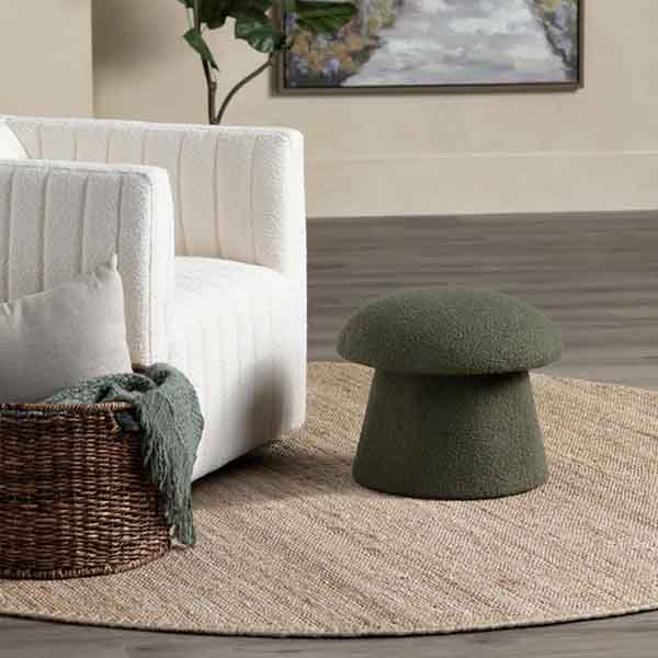 Modern Ottoman Mushroom Ottoman with Storage