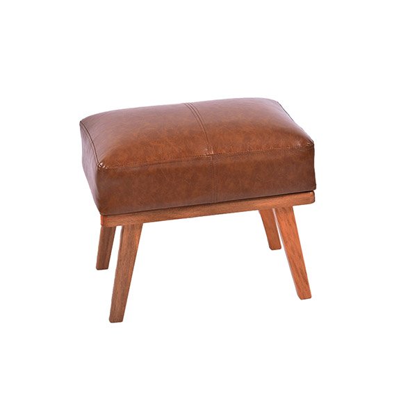 Brown Leather Ottoman Custom footstool Factory Direct Free Samples