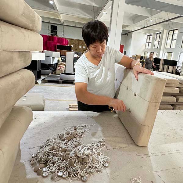 Brown Leather Ottoman Custom storage ottoman stool Free Samples