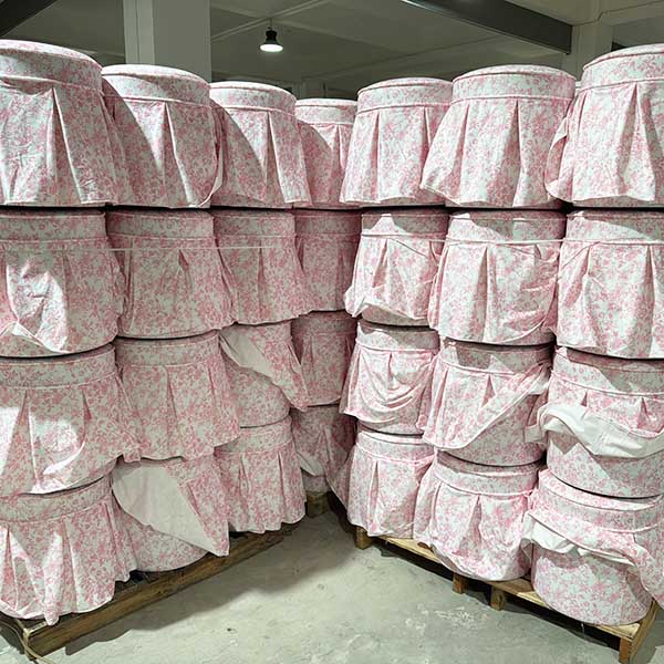 Custom Fabric Ottoman 200 Units Minimum Order FOB Fuzhou