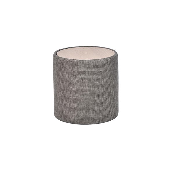 Linen Gray Storage Ottoman with Wood Leg Upholstered Storage Ottoman Wholesale